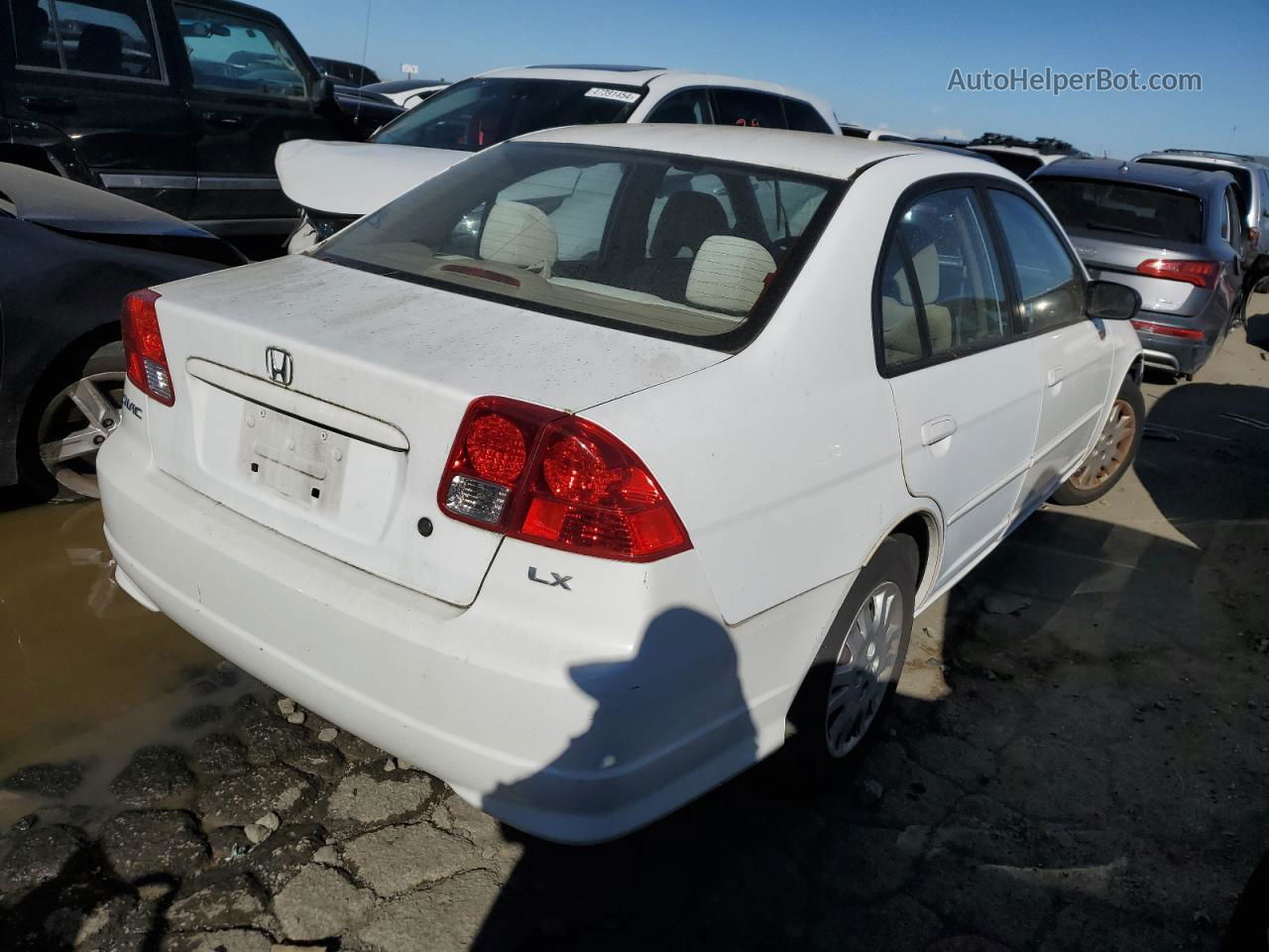 2004 Honda Civic Lx White vin: 2HGES16534H609126