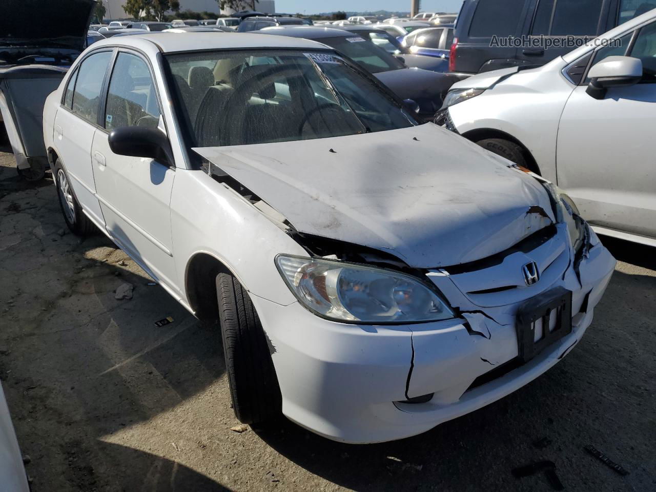 2004 Honda Civic Lx White vin: 2HGES16534H609126