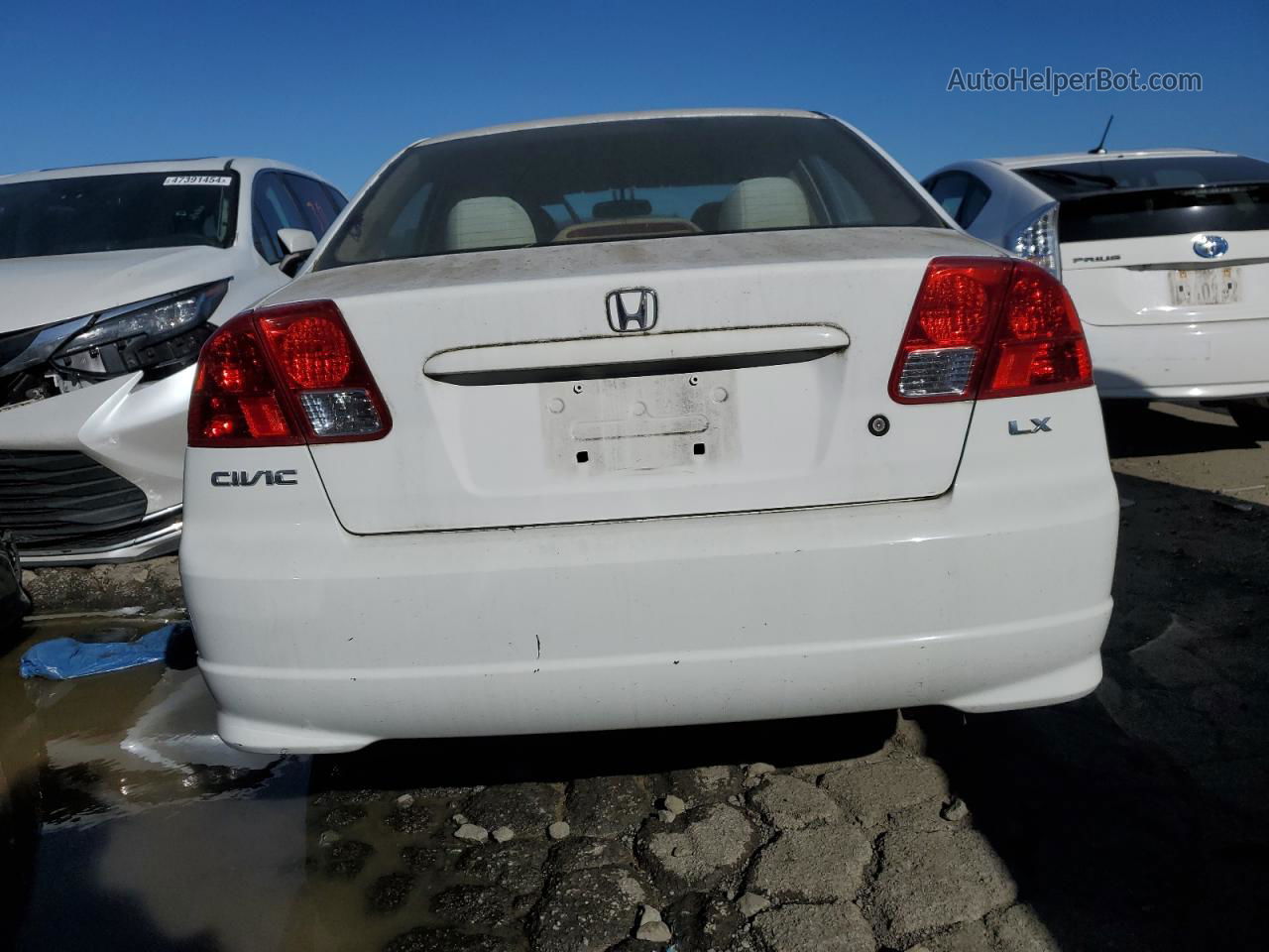 2004 Honda Civic Lx White vin: 2HGES16534H609126