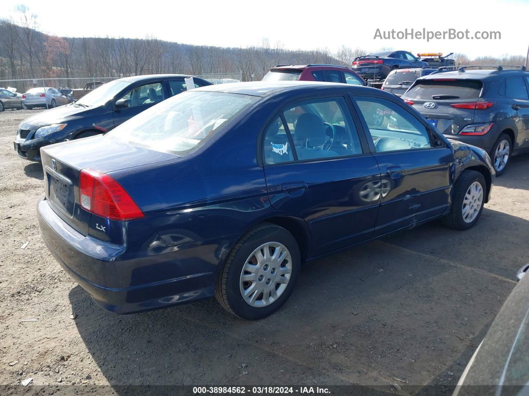 2005 Honda Civic Lx Blue vin: 2HGES16535H525146