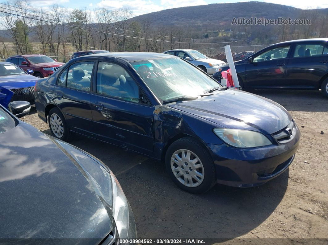 2005 Honda Civic Lx Blue vin: 2HGES16535H525146