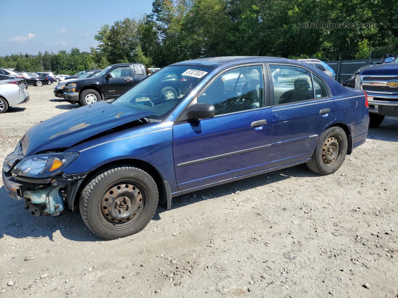 2004 Honda Civic Lx Blue vin: 2HGES16544H581563