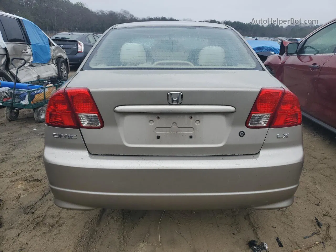 2004 Honda Civic Lx Золотой vin: 2HGES16544H603934