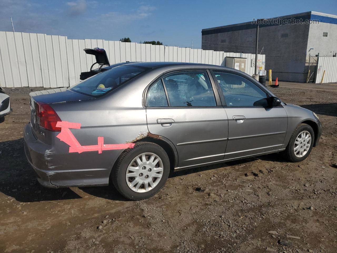 2004 Honda Civic Lx Gray vin: 2HGES16544H640613