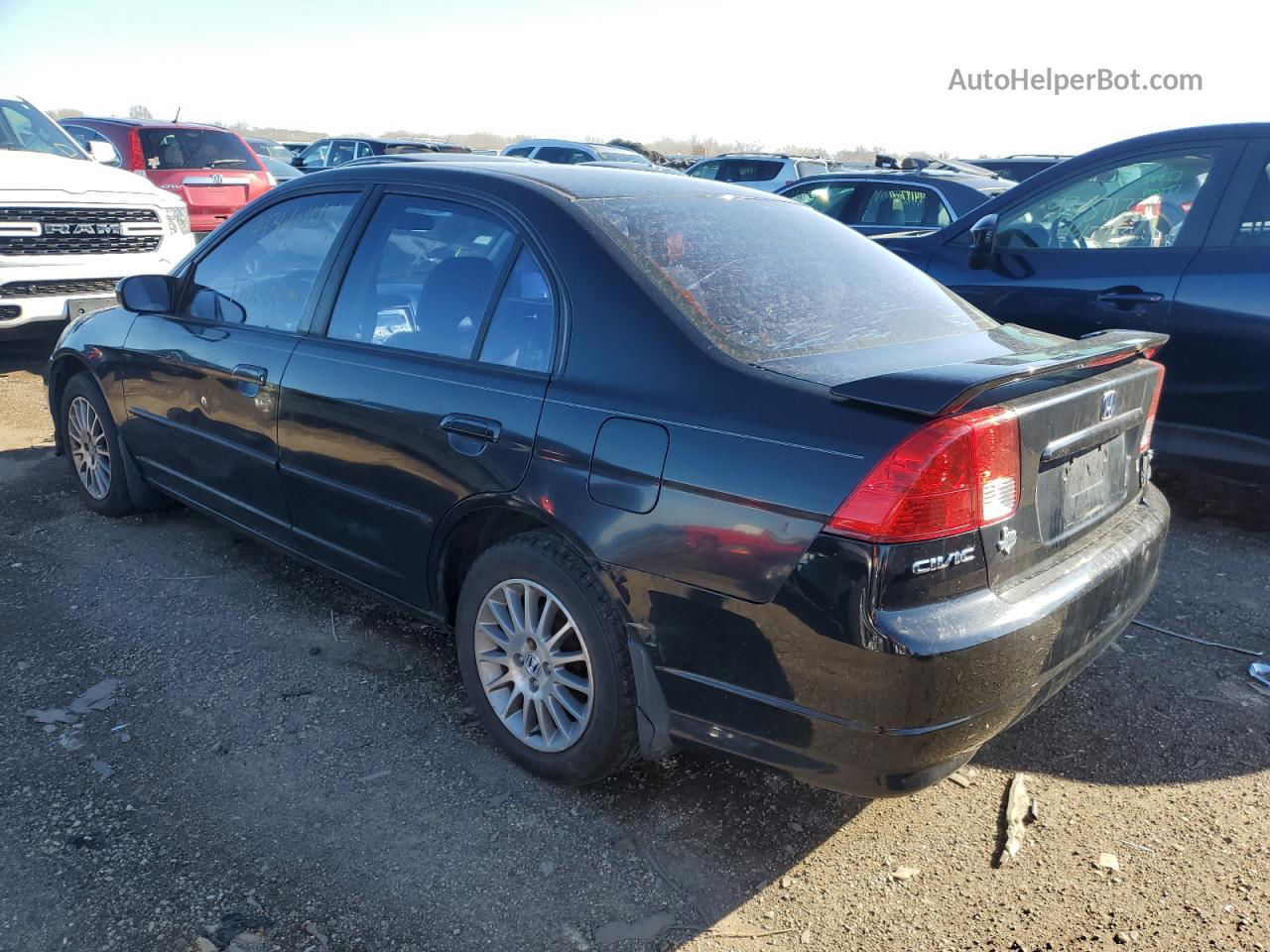 2005 Honda Civic Lx Черный vin: 2HGES16545H608276