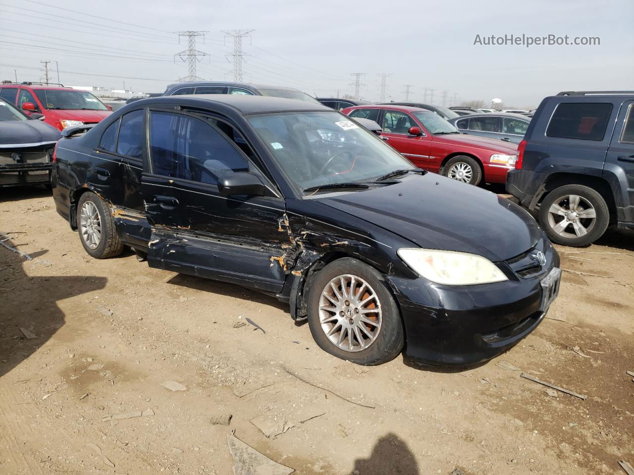 2005 Honda Civic Lx Black vin: 2HGES16545H608276