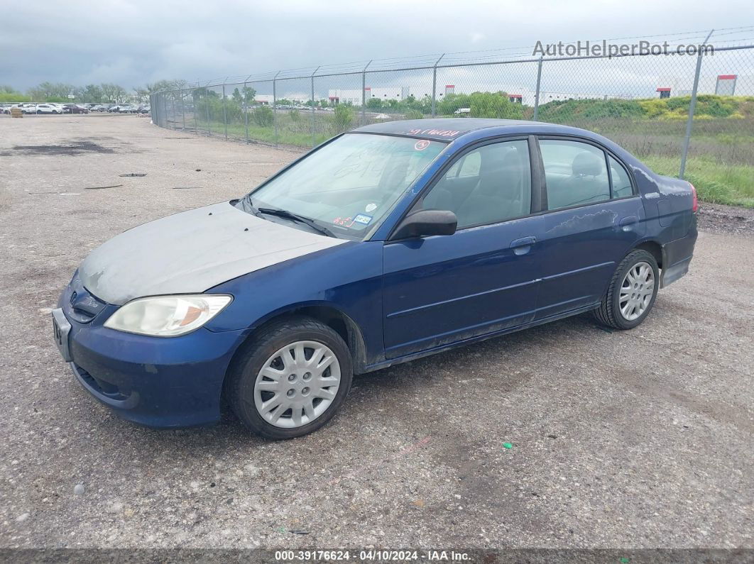 2004 Honda Civic Lx Blue vin: 2HGES16554H544747