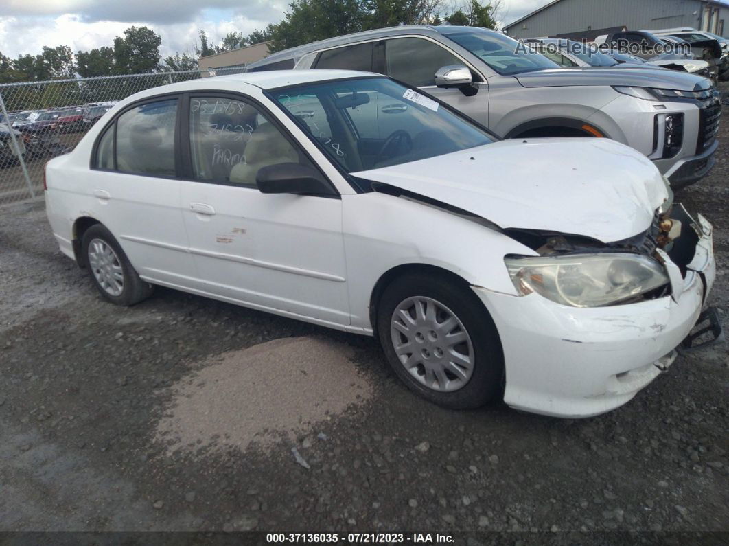 2004 Honda Civic Lx White vin: 2HGES16554H642869