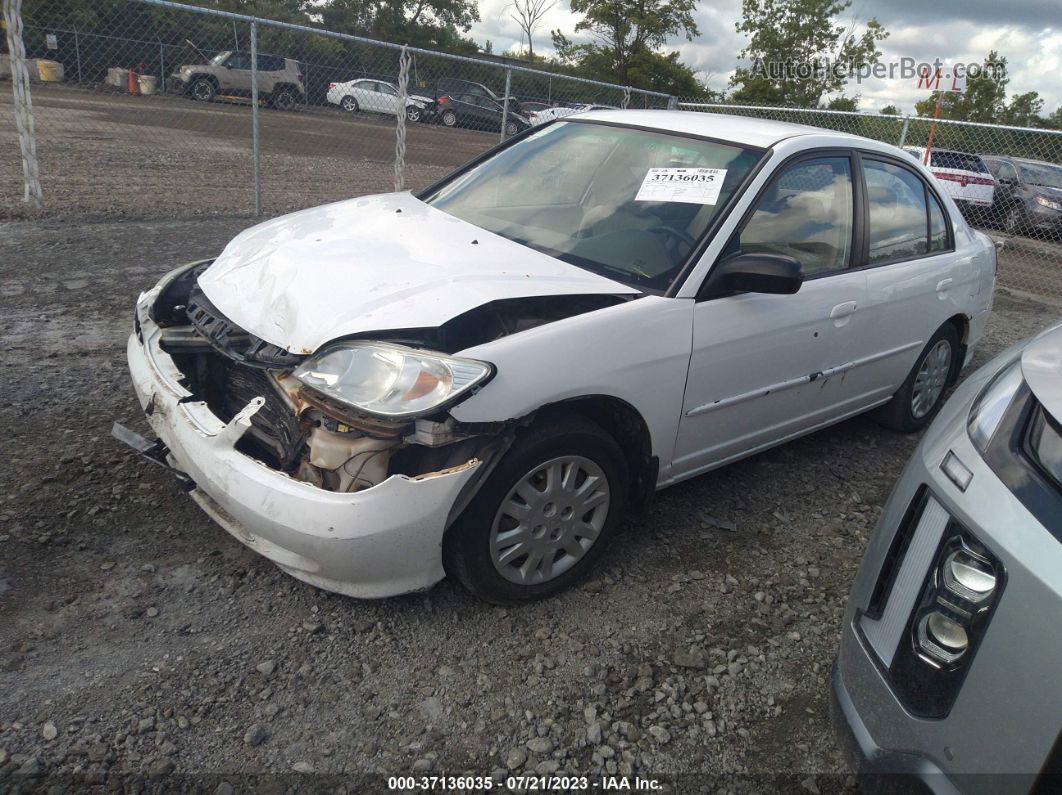 2004 Honda Civic Lx White vin: 2HGES16554H642869