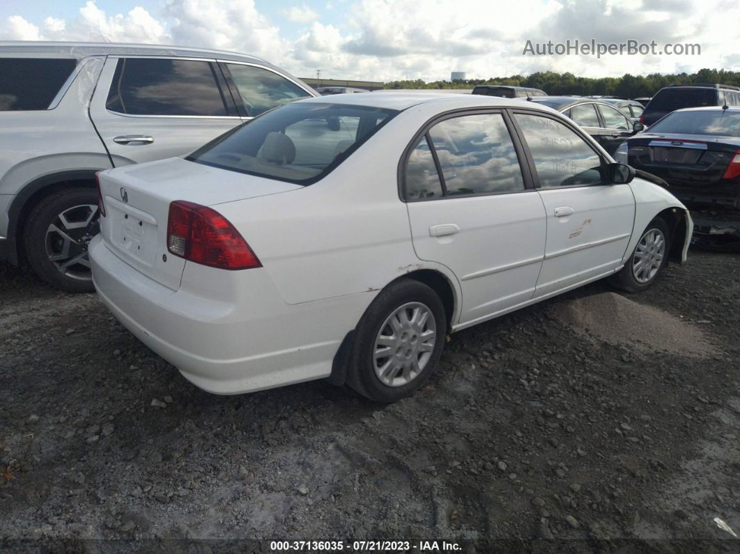 2004 Honda Civic Lx White vin: 2HGES16554H642869