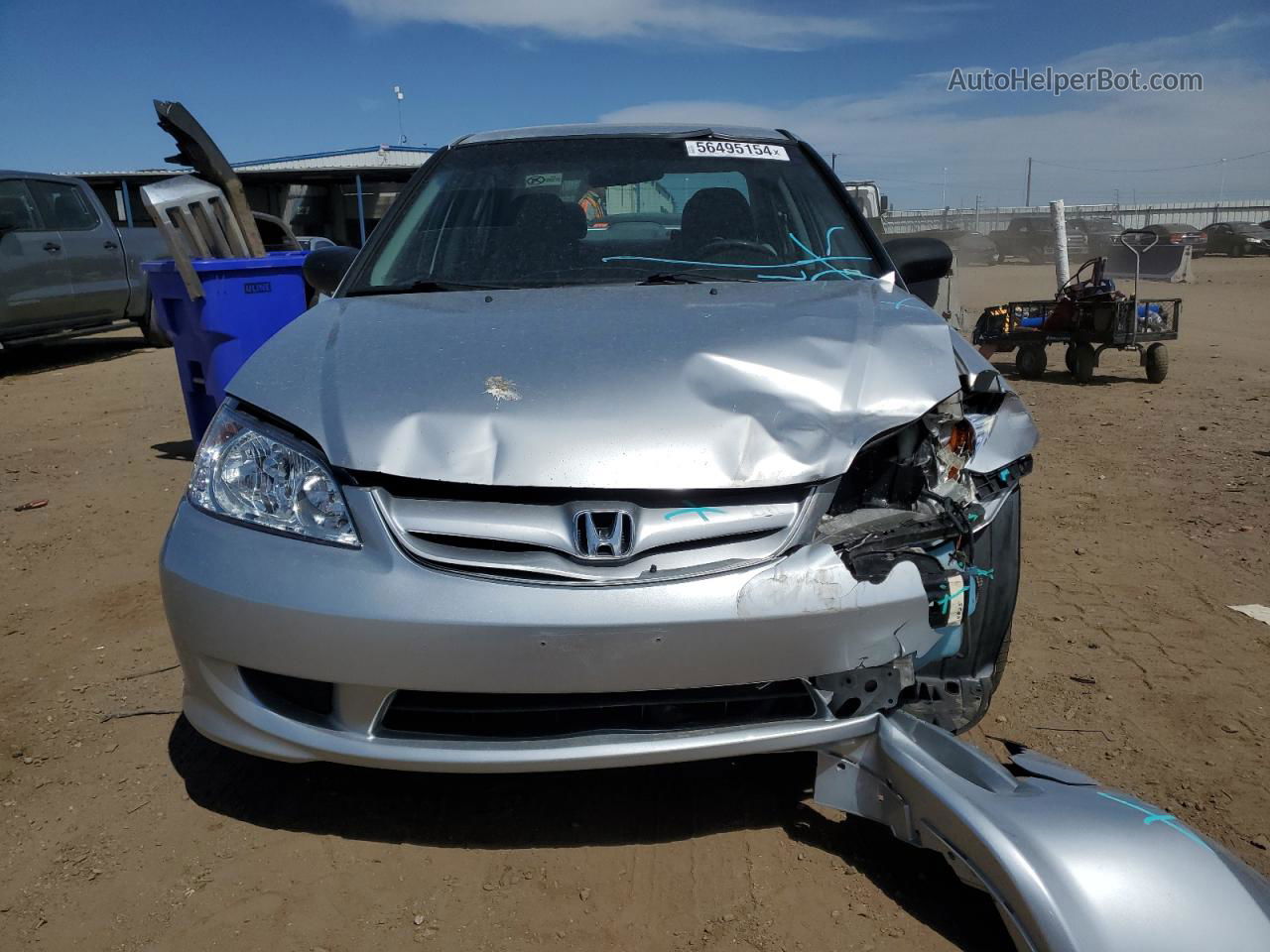 2005 Honda Civic Lx Silver vin: 2HGES16555H578320