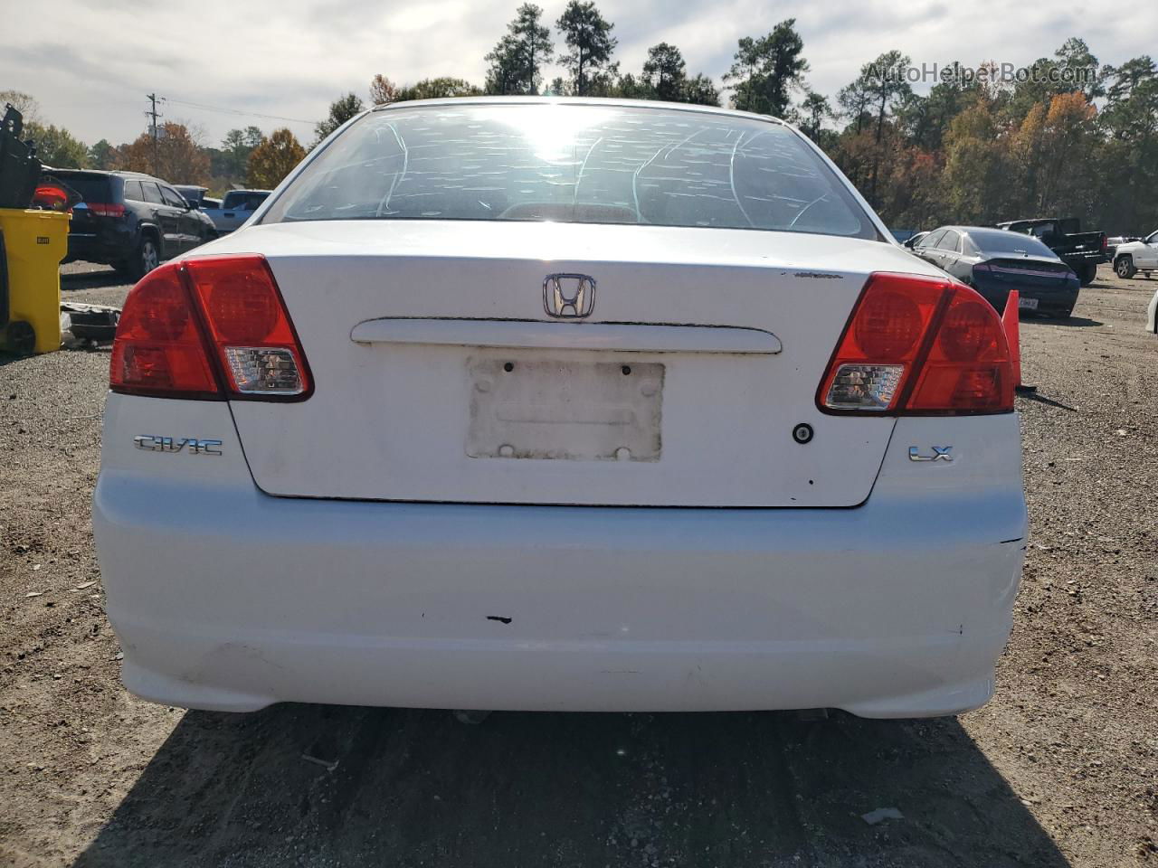 2004 Honda Civic Lx White vin: 2HGES16564H506265