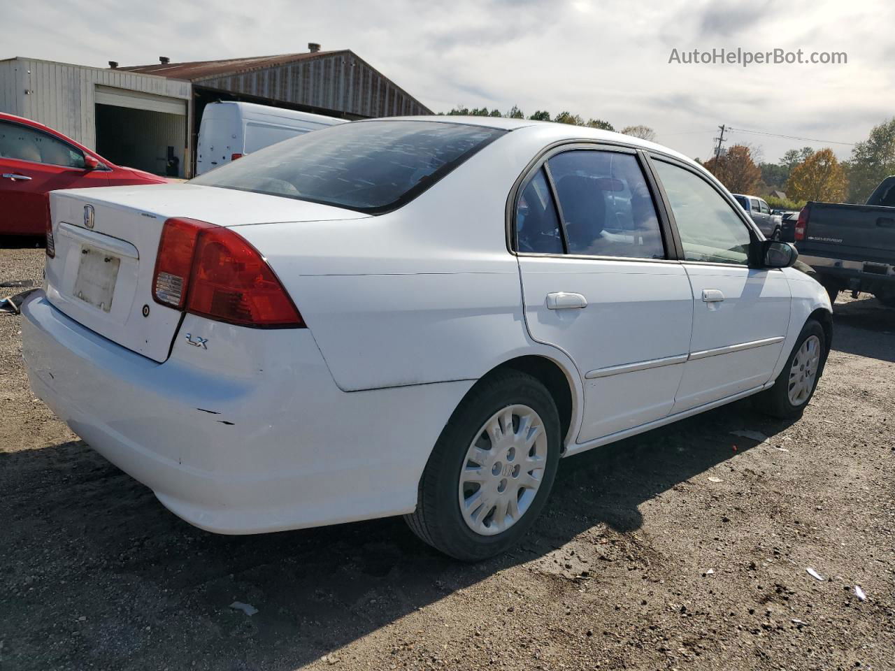 2004 Honda Civic Lx White vin: 2HGES16564H506265