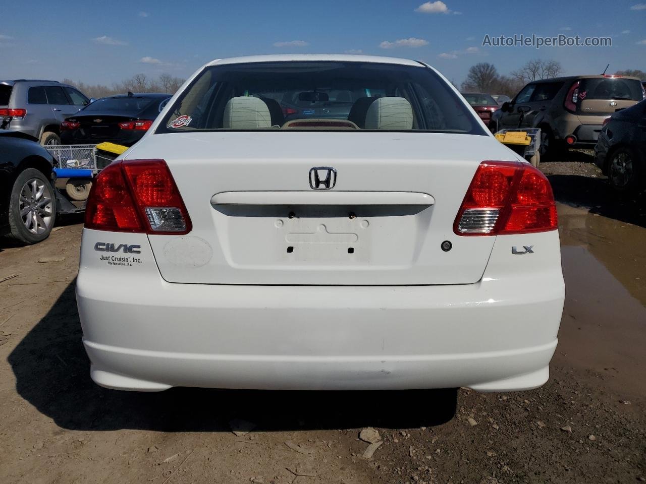 2005 Honda Civic Lx White vin: 2HGES16565H536805