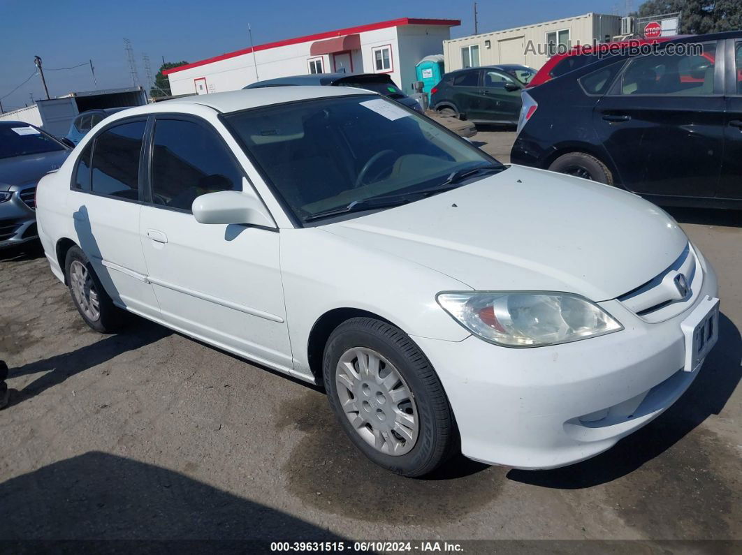 2004 Honda Civic Lx White vin: 2HGES16574H516626