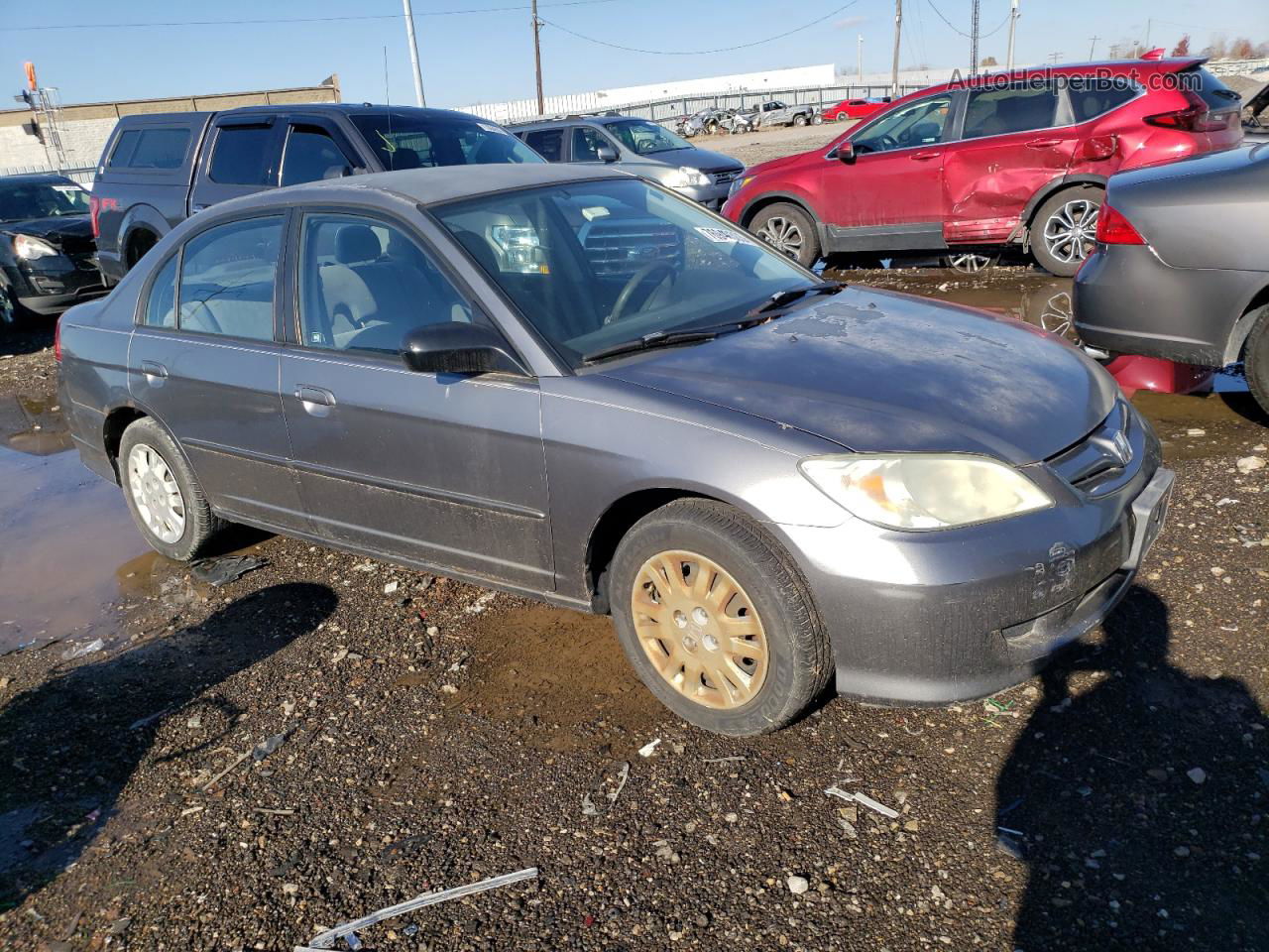 2004 Honda Civic Lx Silver vin: 2HGES16574H546547