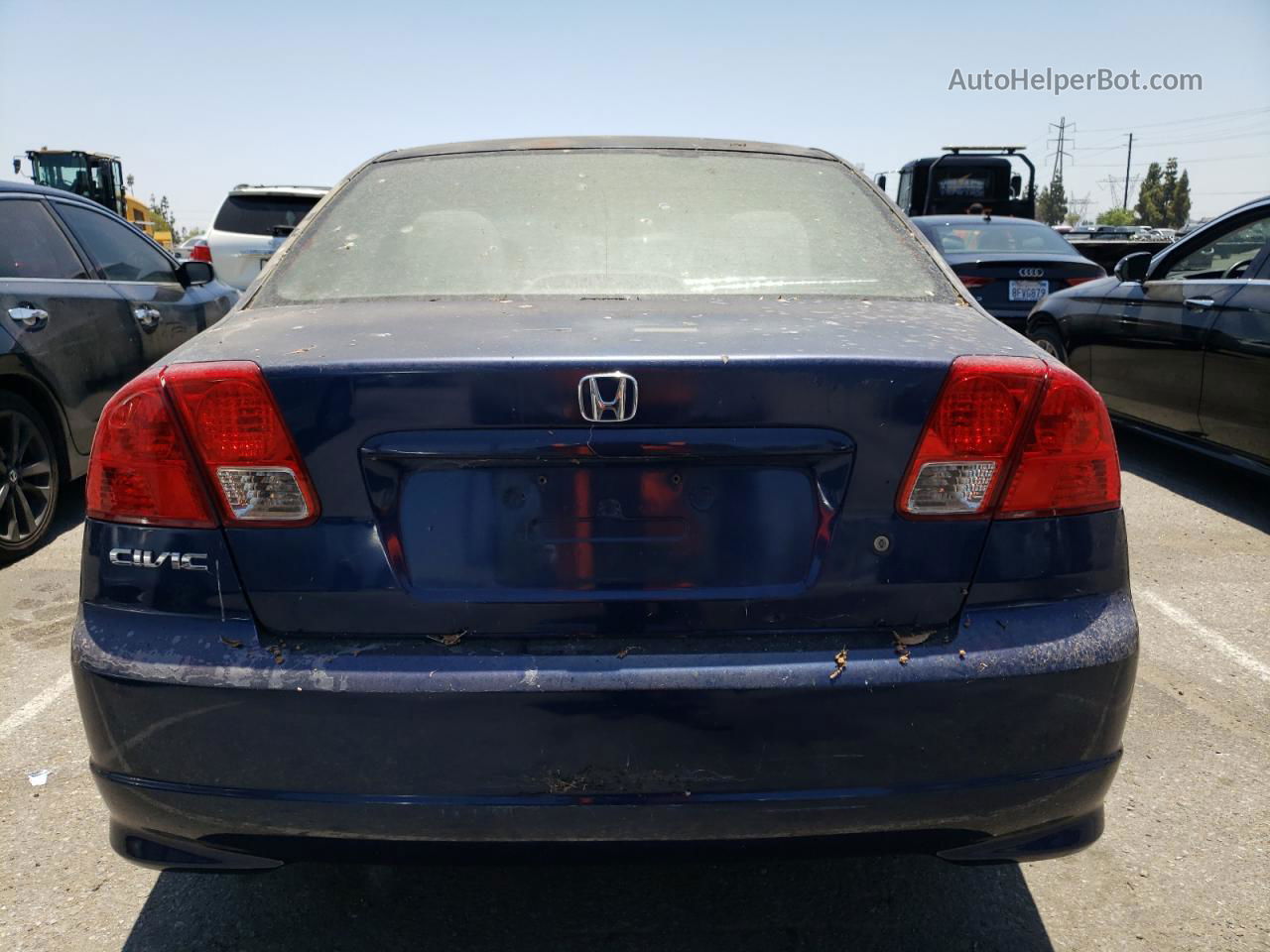 2004 Honda Civic Lx Blue vin: 2HGES16574H600803