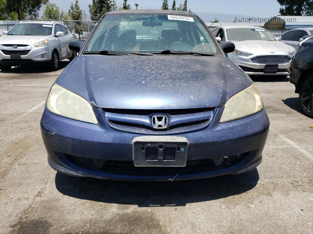 2004 Honda Civic Lx Blue vin: 2HGES16574H600803