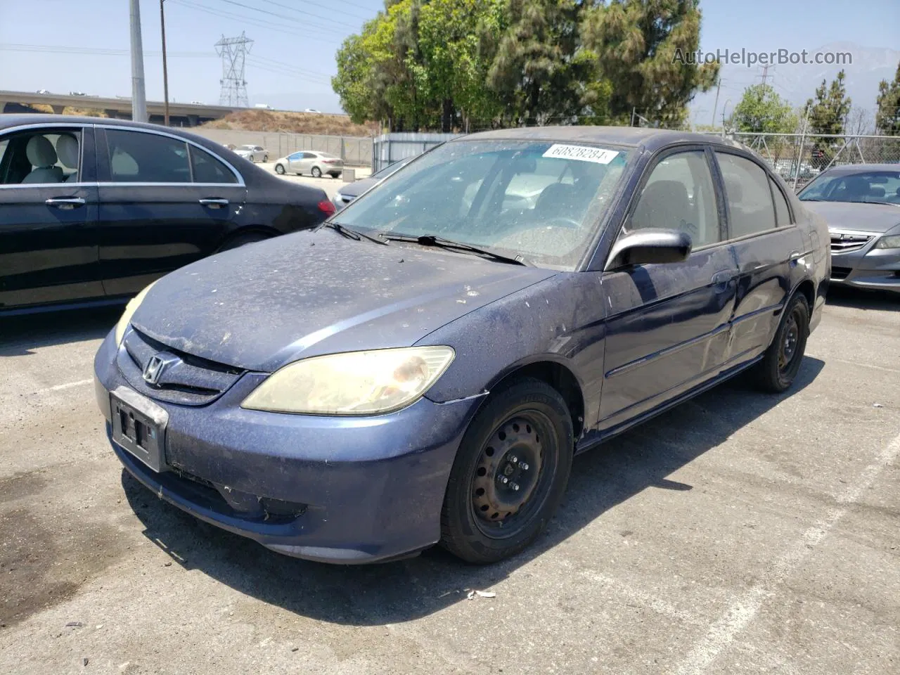 2004 Honda Civic Lx Blue vin: 2HGES16574H600803