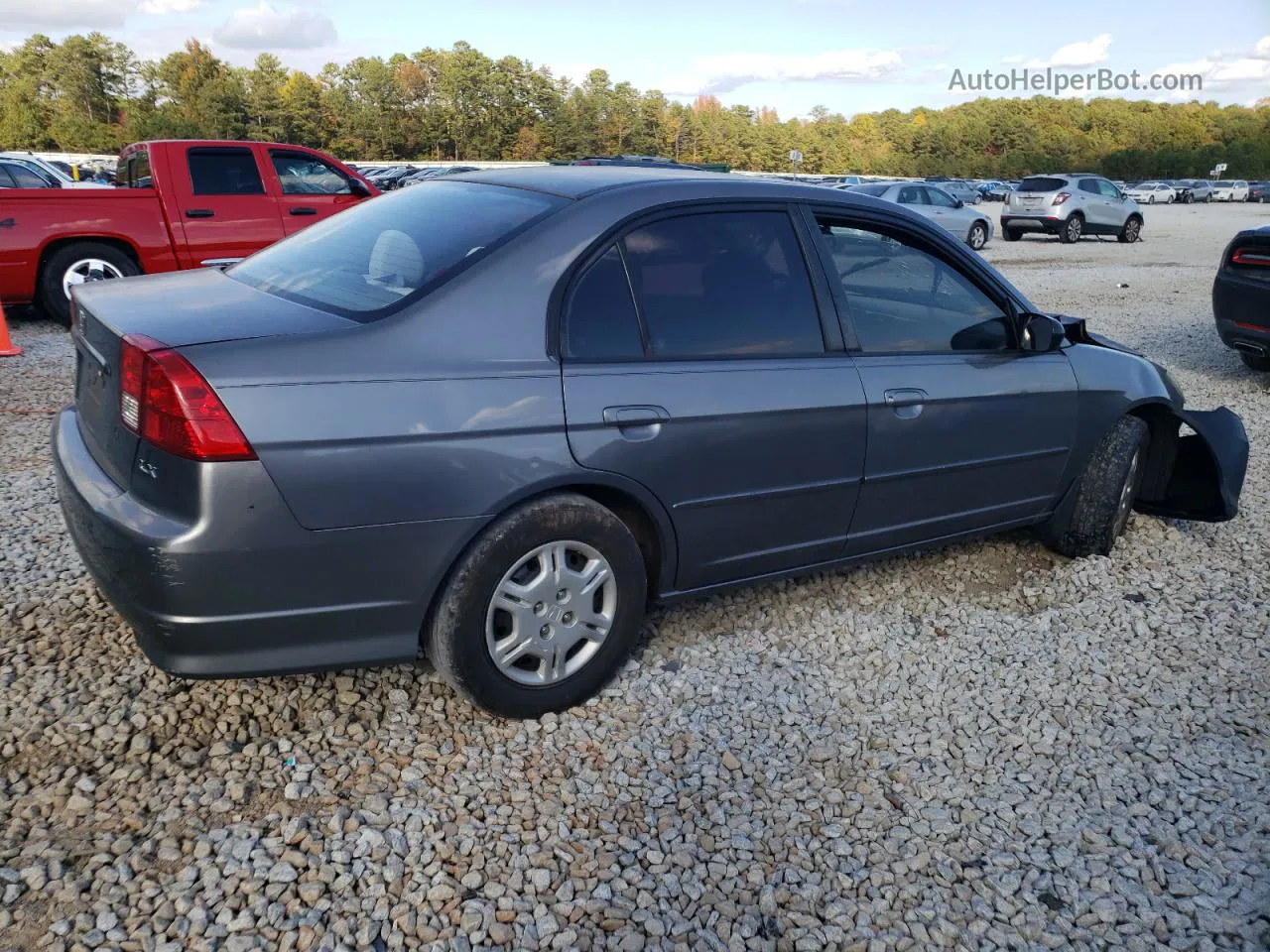 2004 Honda Civic Lx Gray vin: 2HGES16574H621232