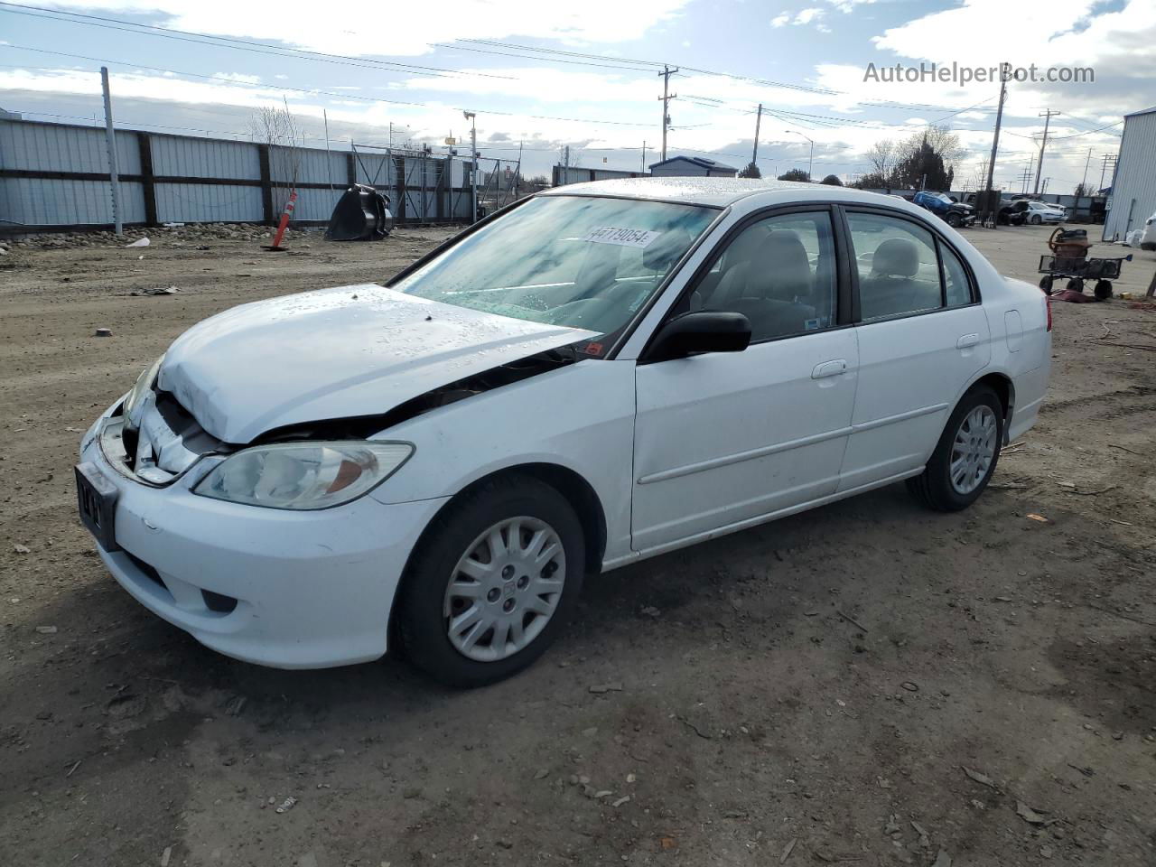 2005 Honda Civic Lx White vin: 2HGES16575H566539