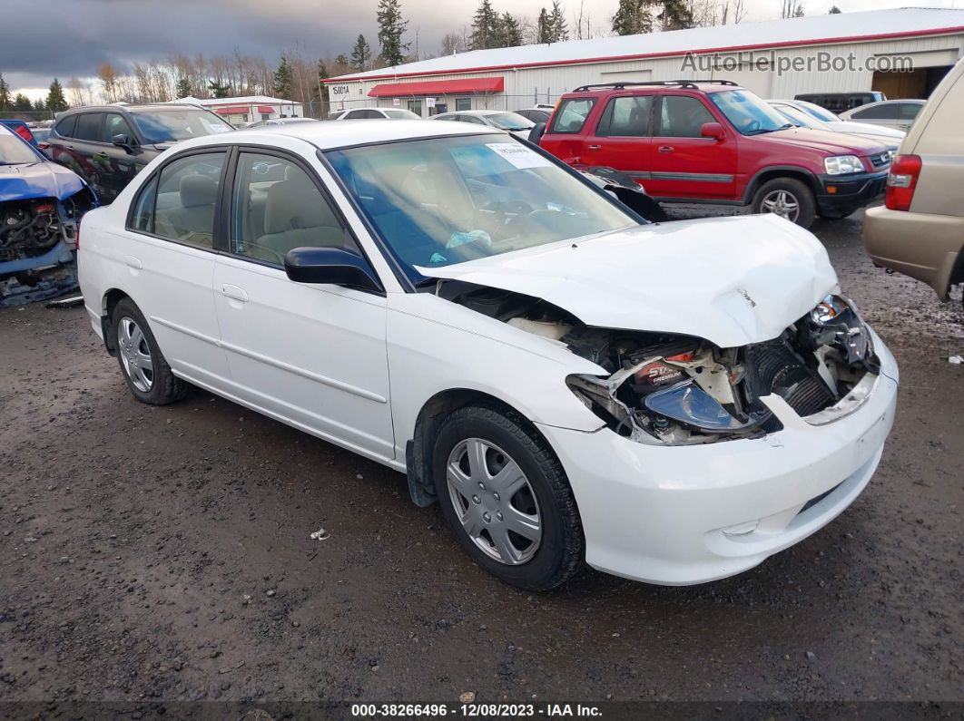 2004 Honda Civic Lx White vin: 2HGES16584H523665