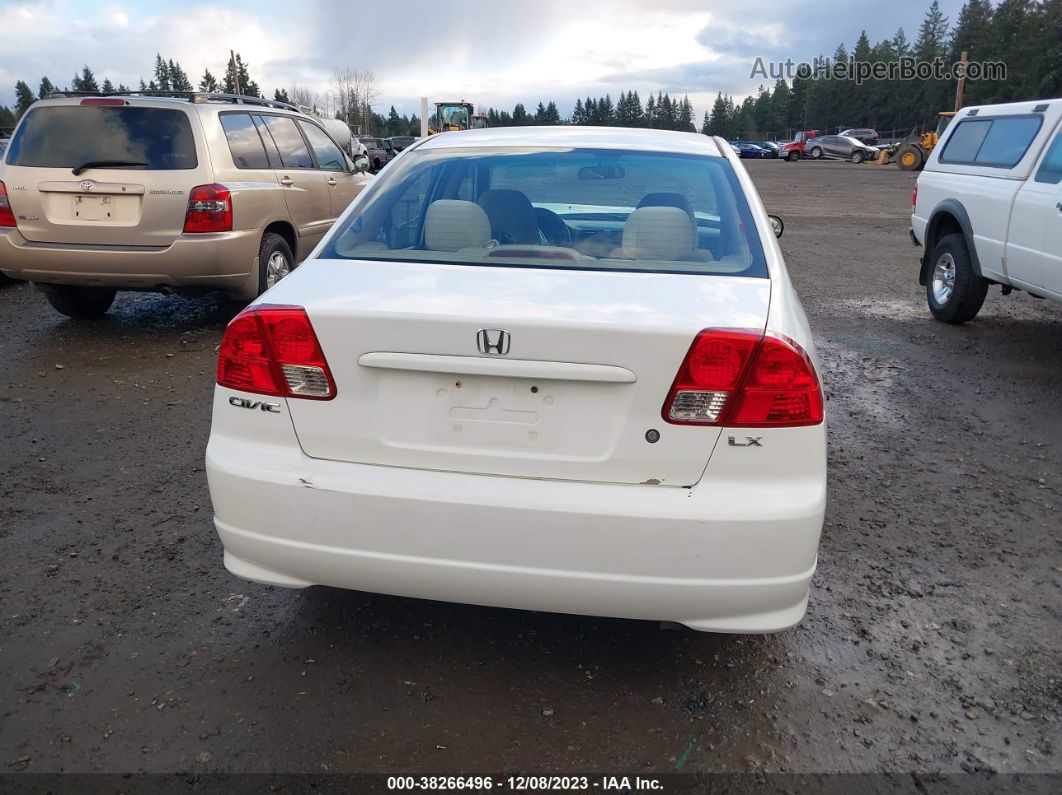 2004 Honda Civic Lx White vin: 2HGES16584H523665