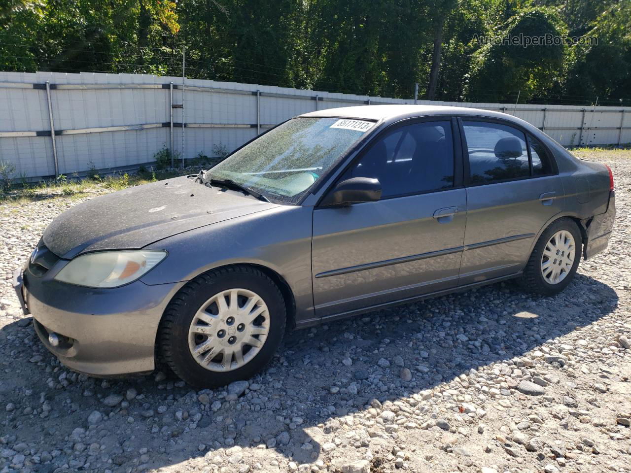 2004 Honda Civic Lx Gray vin: 2HGES16584H576317