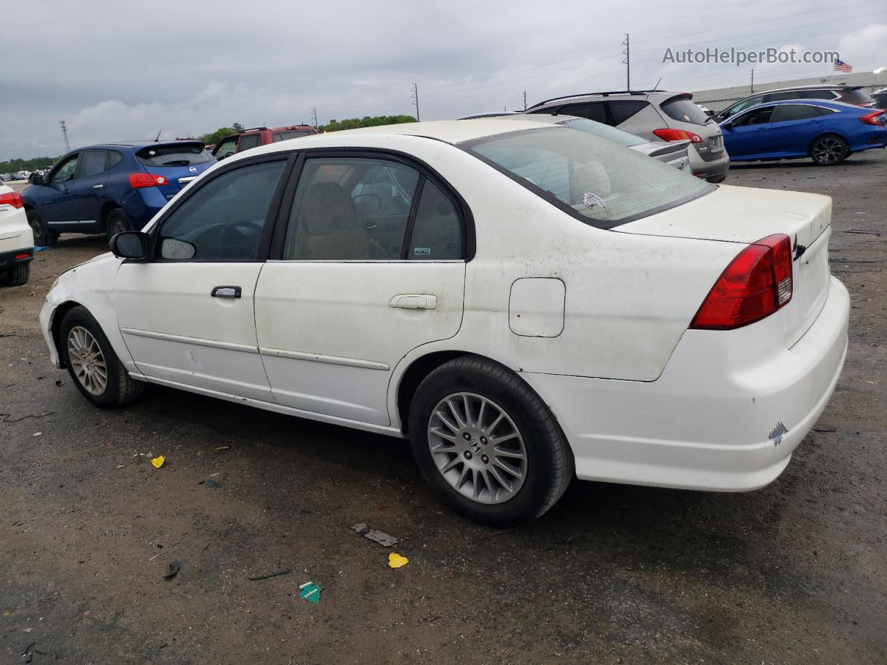 2004 Honda Civic Lx White vin: 2HGES16584H629369