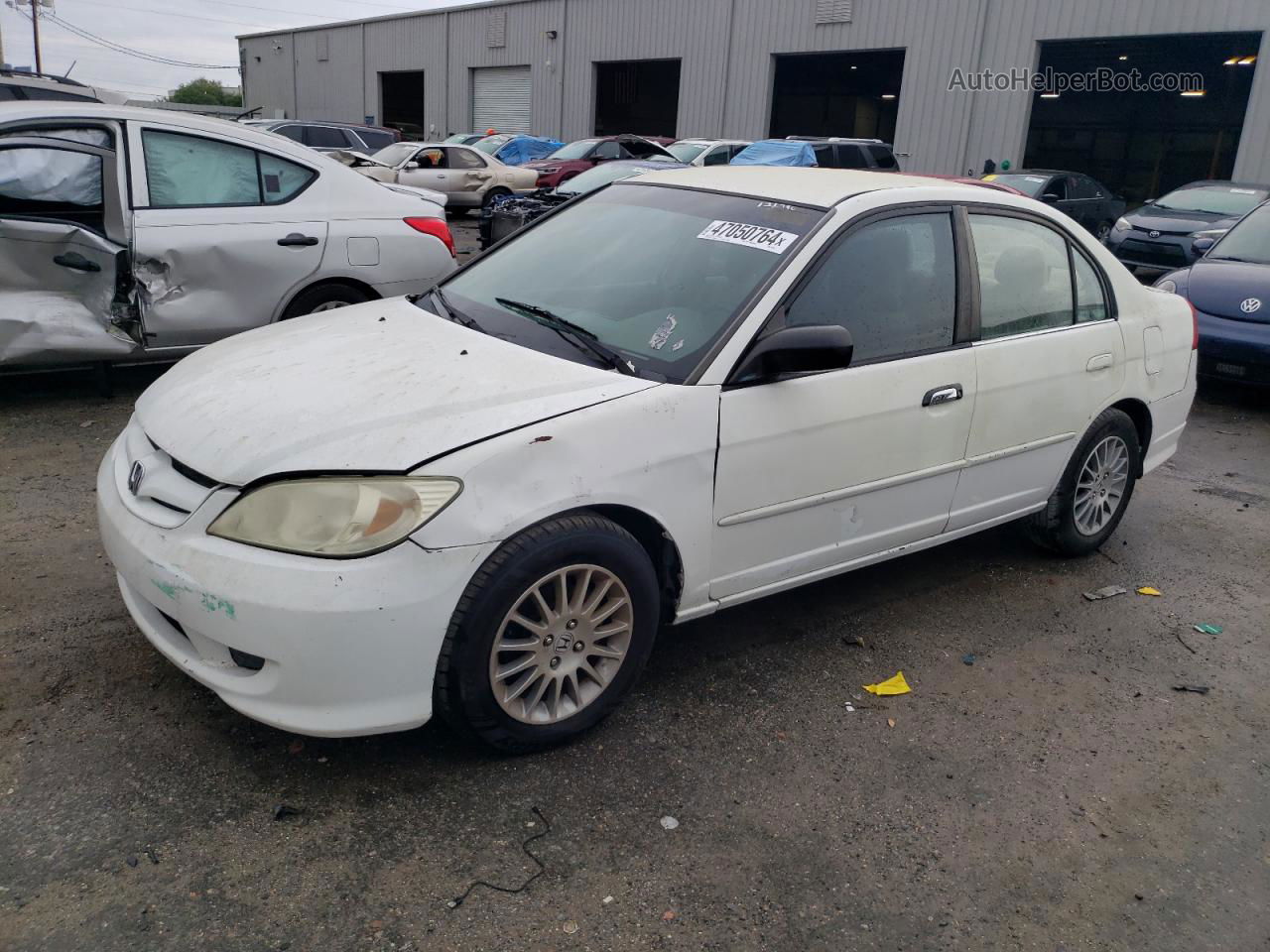 2004 Honda Civic Lx White vin: 2HGES16584H629369