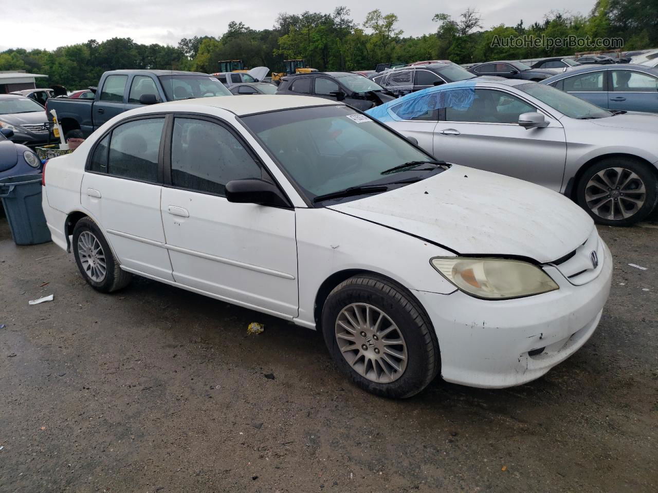 2004 Honda Civic Lx White vin: 2HGES16584H629369