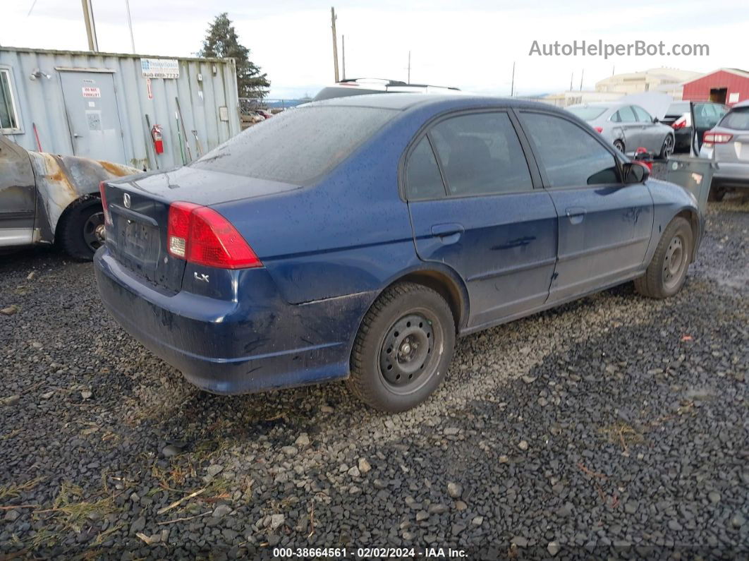 2004 Honda Civic Lx Blue vin: 2HGES16594H601077