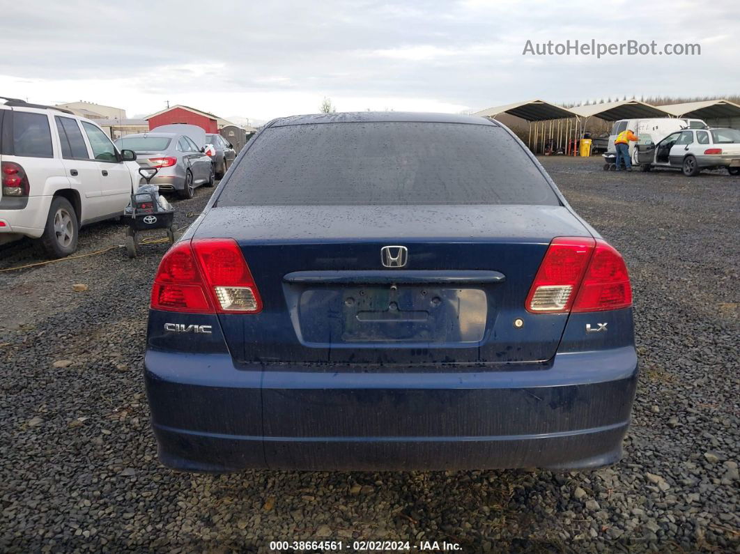 2004 Honda Civic Lx Blue vin: 2HGES16594H601077