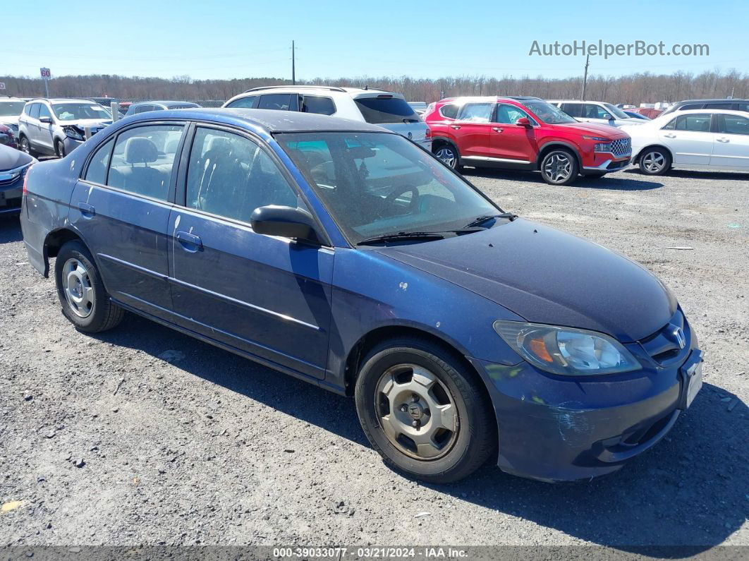 2004 Honda Civic Lx Blue vin: 2HGES16594H624777