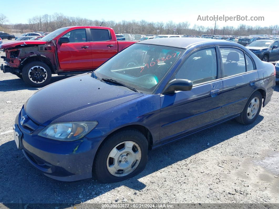 2004 Honda Civic Lx Blue vin: 2HGES16594H624777