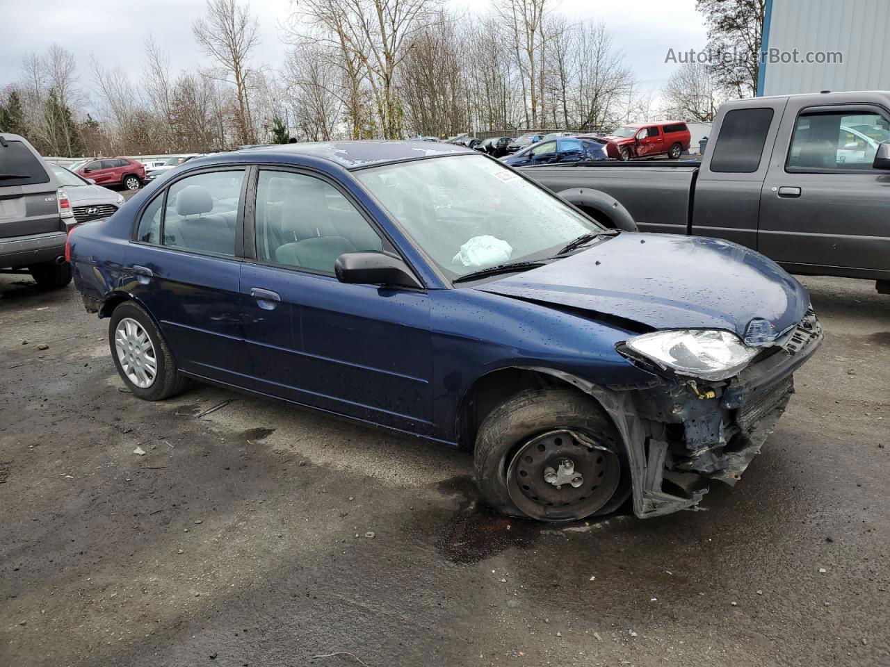 2004 Honda Civic Lx Blue vin: 2HGES165X4H514210