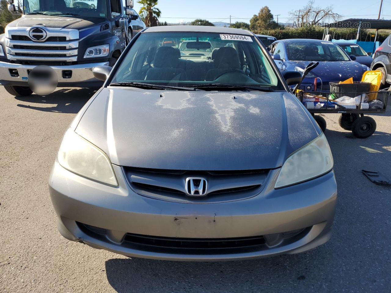 2004 Honda Civic Lx Gray vin: 2HGES165X4H587867