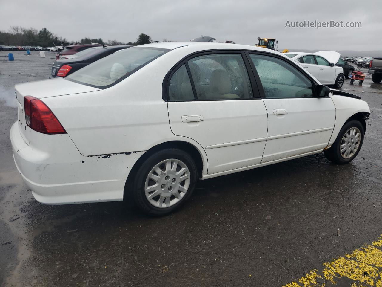 2004 Honda Civic Lx White vin: 2HGES165X4H617899