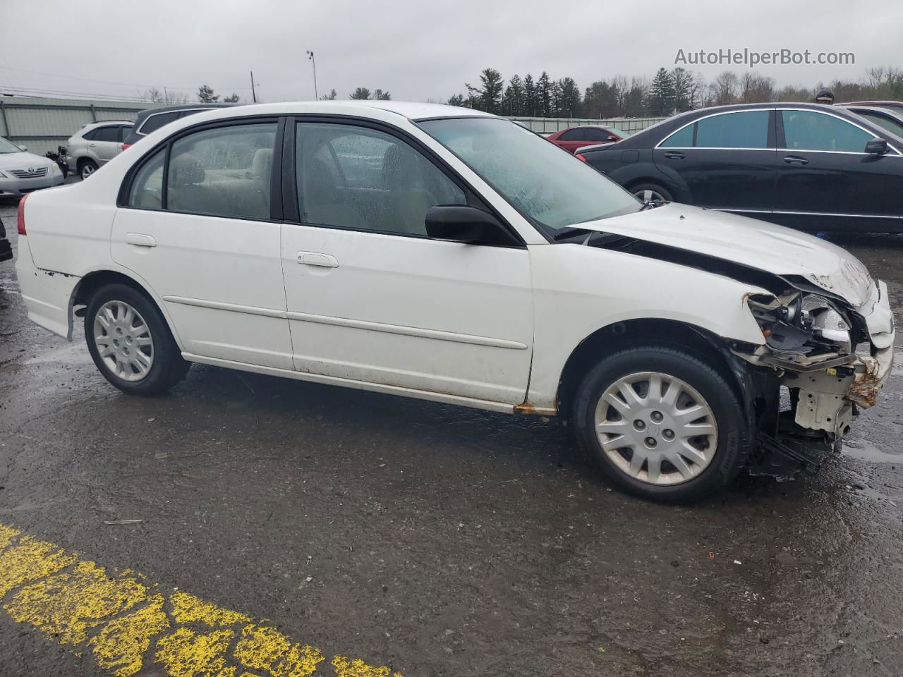 2004 Honda Civic Lx White vin: 2HGES165X4H617899