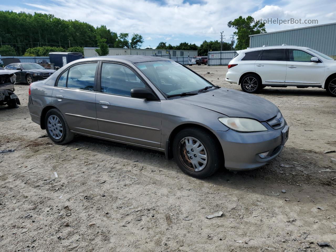 2004 Honda Civic Lx Gray vin: 2HGES165X4H641040