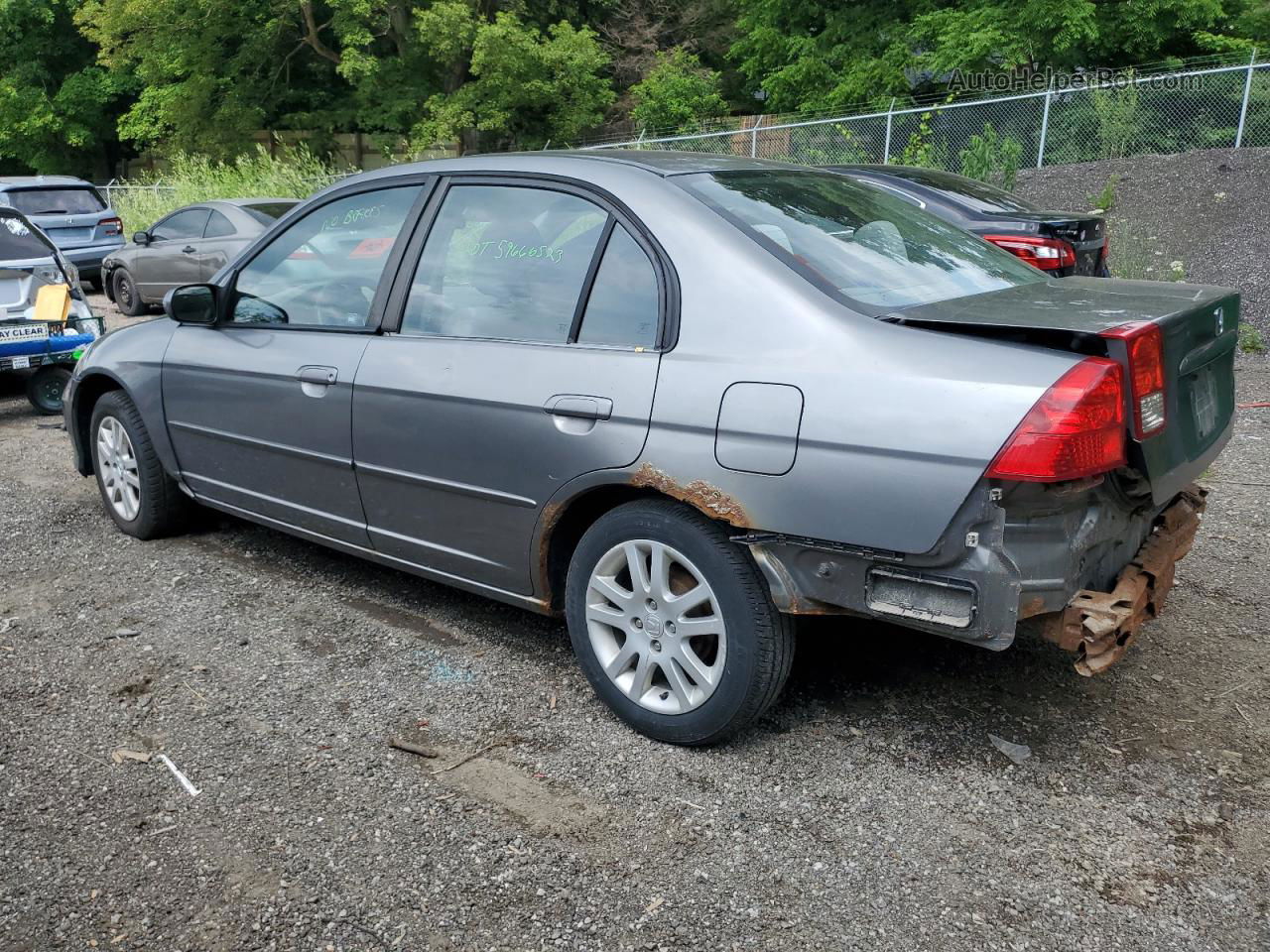 2005 Honda Civic Lx Серый vin: 2HGES16625H046645