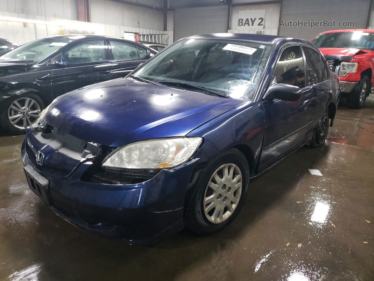 2004 Honda Civic Lx Blue vin: 2HGES16634H518382