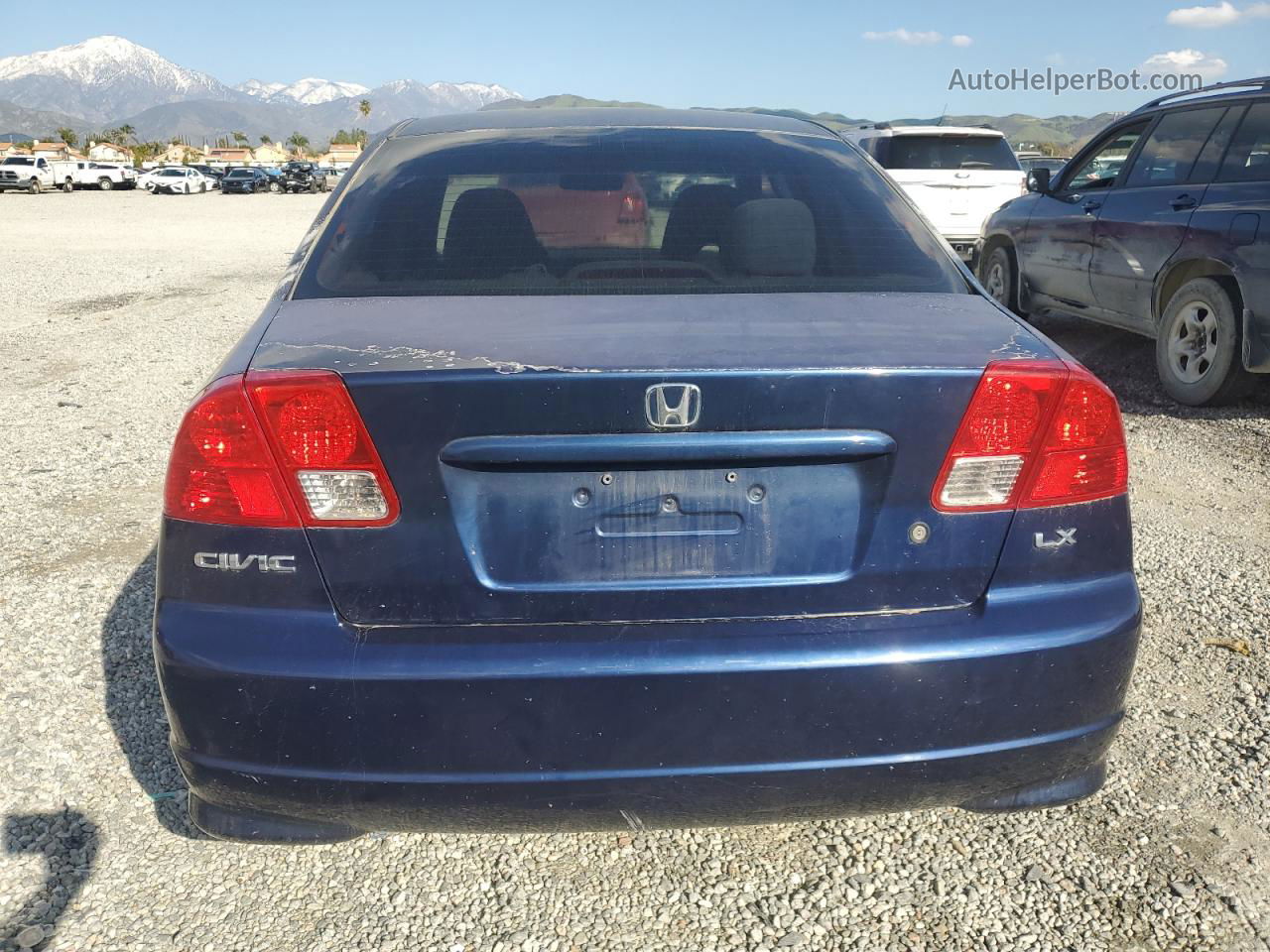 2004 Honda Civic Lx Blue vin: 2HGES16634H595009