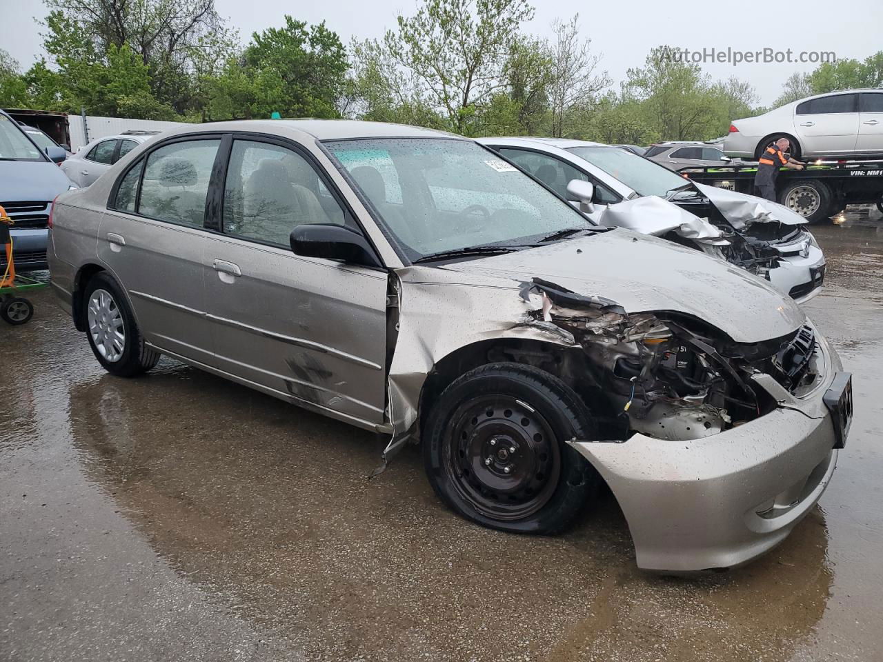 2004 Honda Civic Lx Beige vin: 2HGES16674H517607