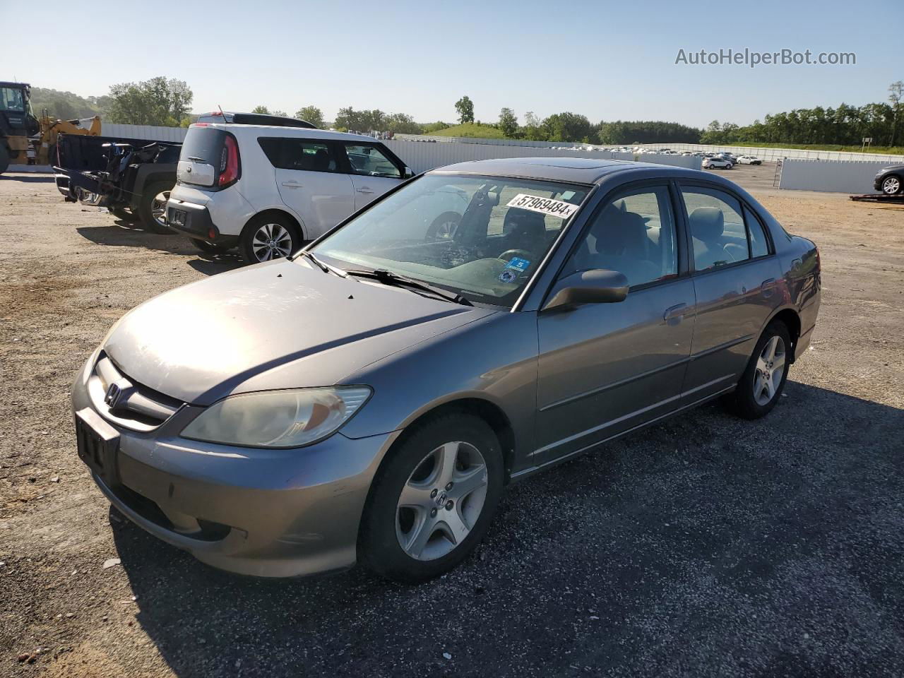 2004 Honda Civic Ex Silver vin: 2HGES25704H612445