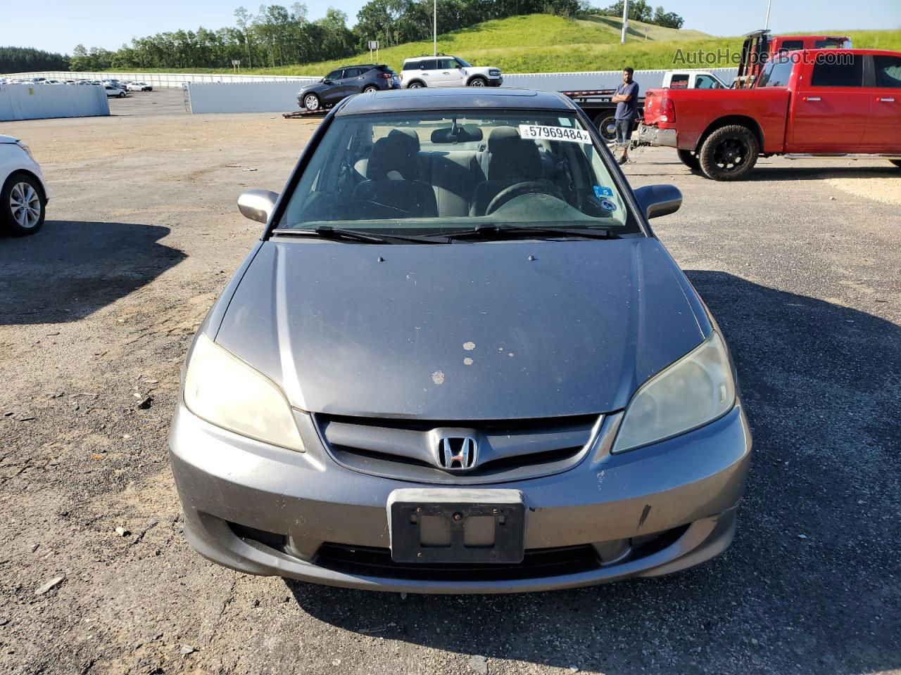 2004 Honda Civic Ex Silver vin: 2HGES25704H612445