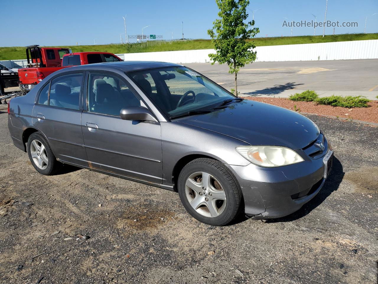 2004 Honda Civic Ex Silver vin: 2HGES25704H612445