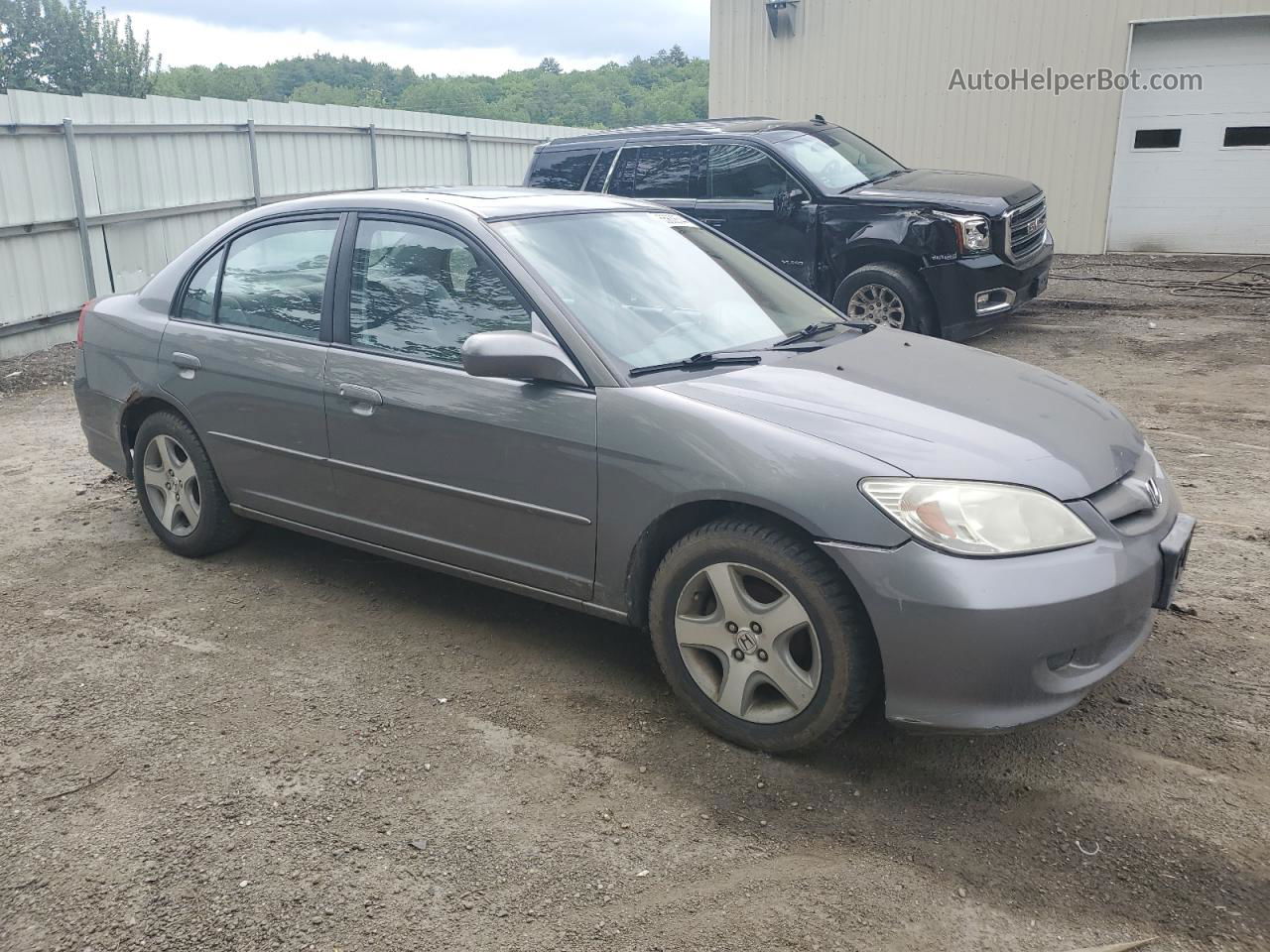 2005 Honda Civic Ex Gray vin: 2HGES25785H507699