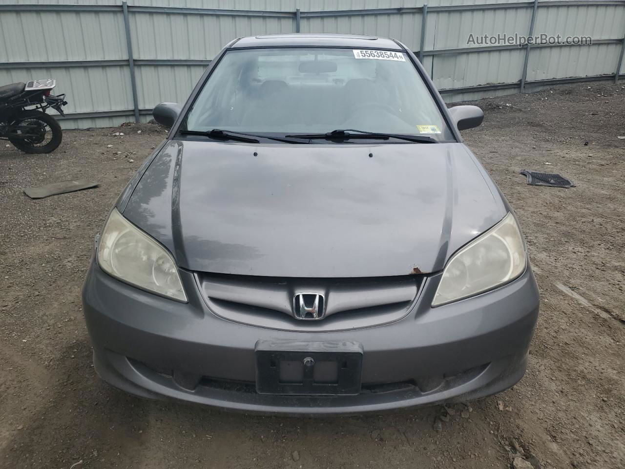 2005 Honda Civic Ex Gray vin: 2HGES25785H507699