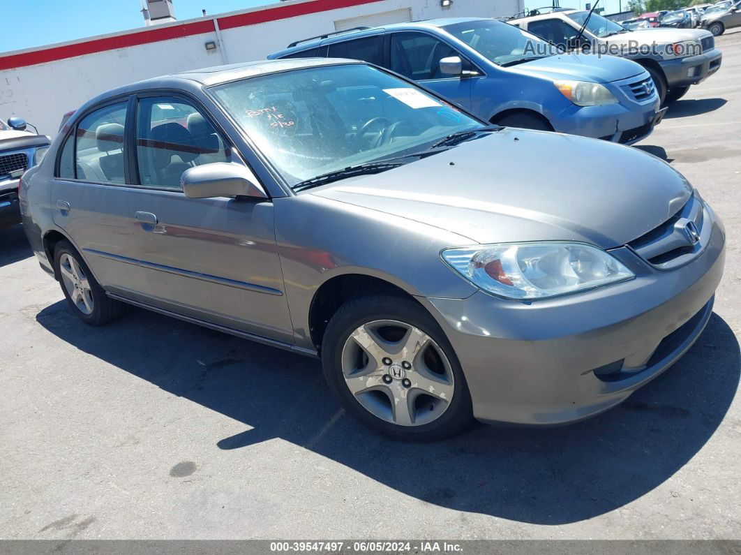 2005 Honda Civic Ex Beige vin: 2HGES25875H535292